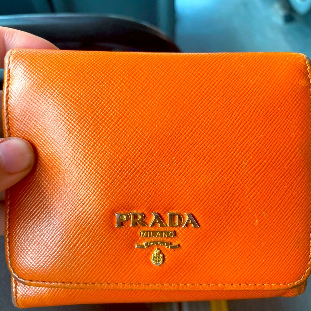 Orange Prada Wallet